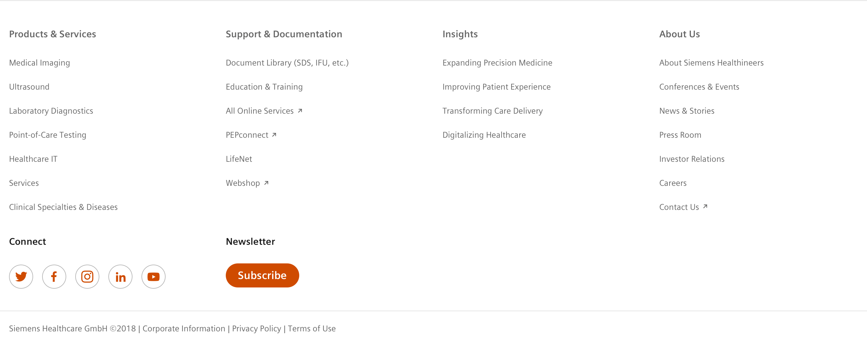 Rich Footer usage sample on desktop